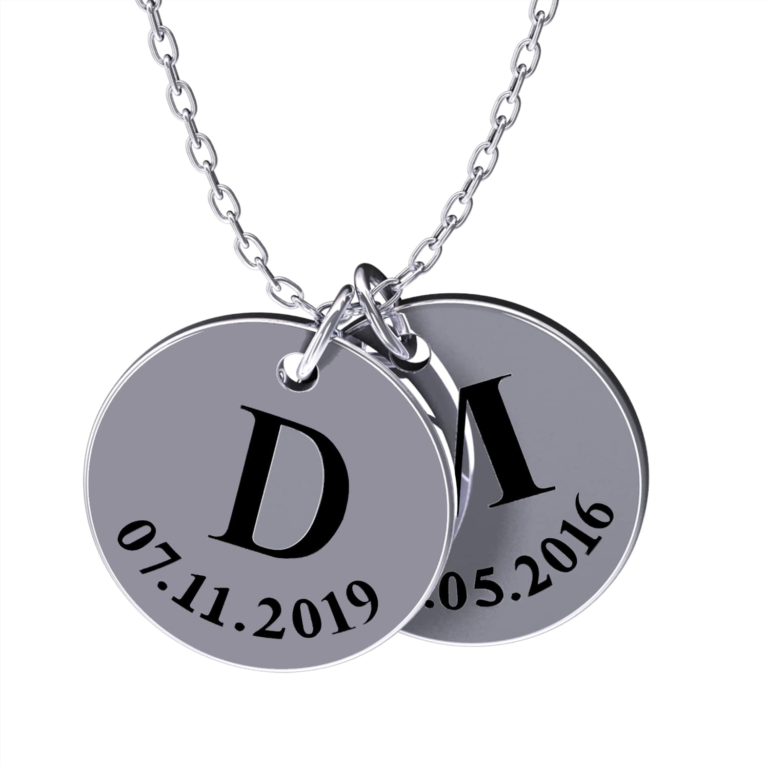 Collier personnalisé à médailles gravées – Initiala®