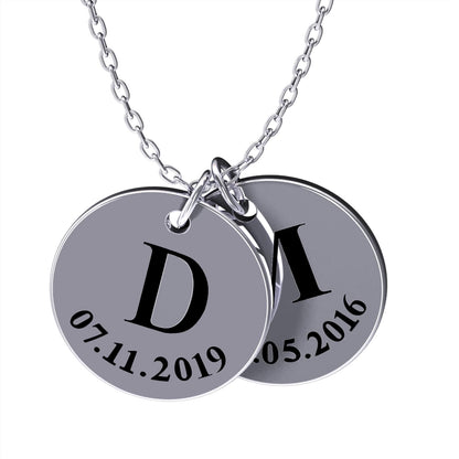 Collier personnalisé à médailles gravées – Initiala®