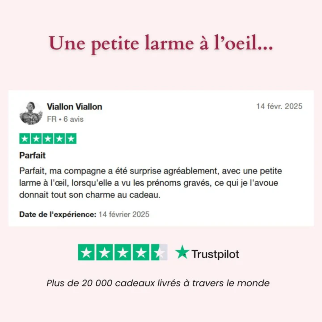 Ours Éternel d'Amour + Collier Personnalisé Cœurs Enlacés