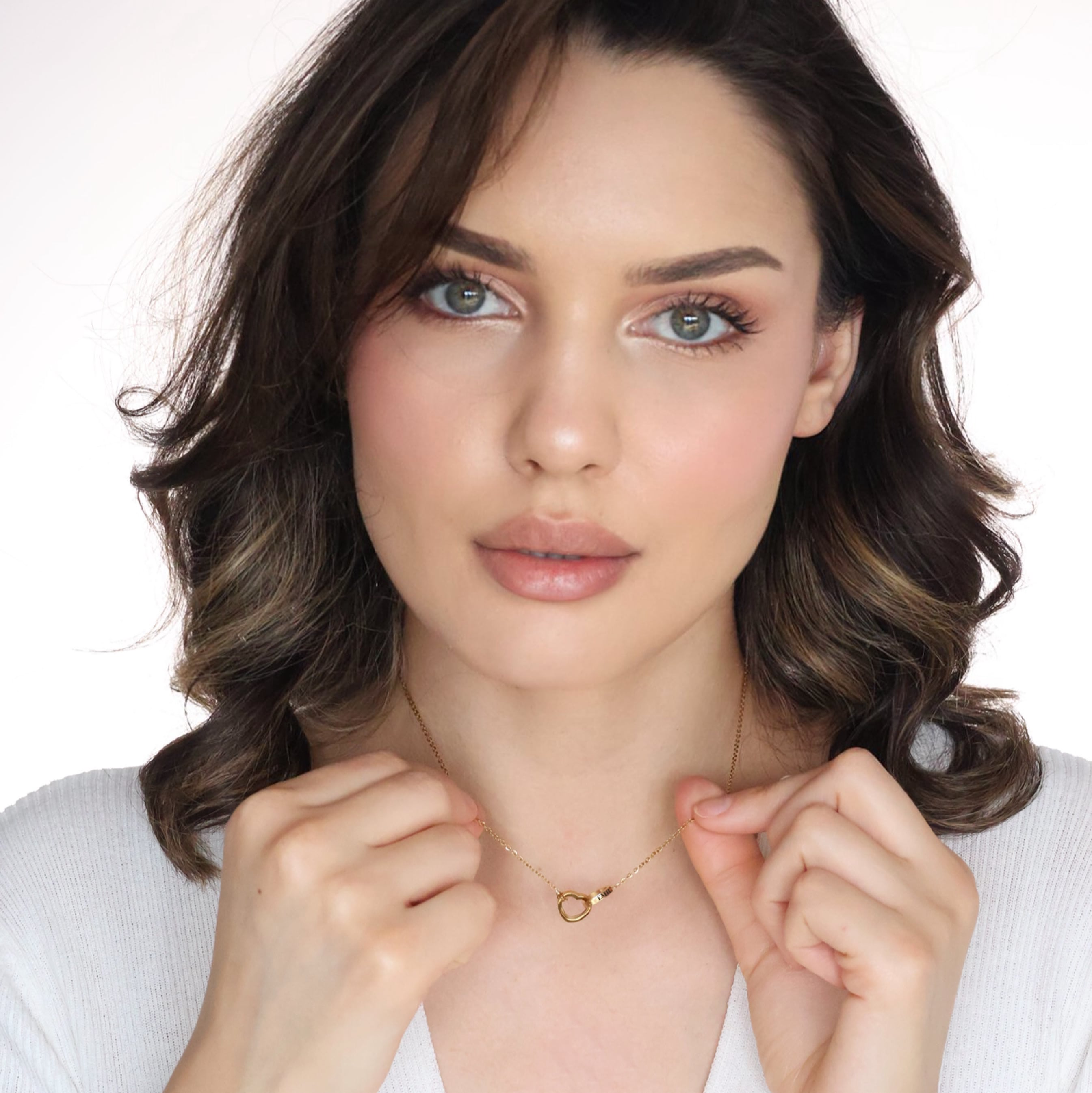 Collier cœur personnalisé avec coffret rose rotatif – Éternelle Fleur®